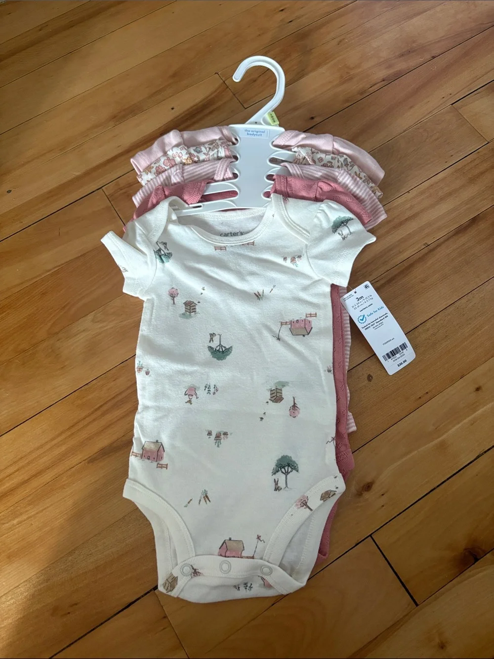 NEW! Carter's Short-Sleeve One-Piece Bodysuits - 5 Pack - Size 3 months